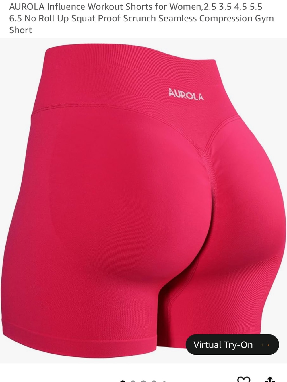 AUROLA Influence High-Rise Bike Shorts in Hot Pink scrunch